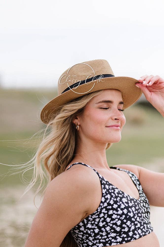 Panama Straw Beach Hat - Light Tan