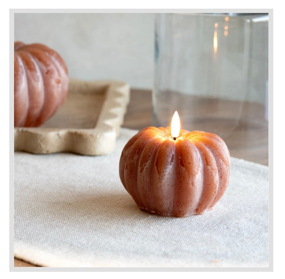 4" LED Pumpkin Candle