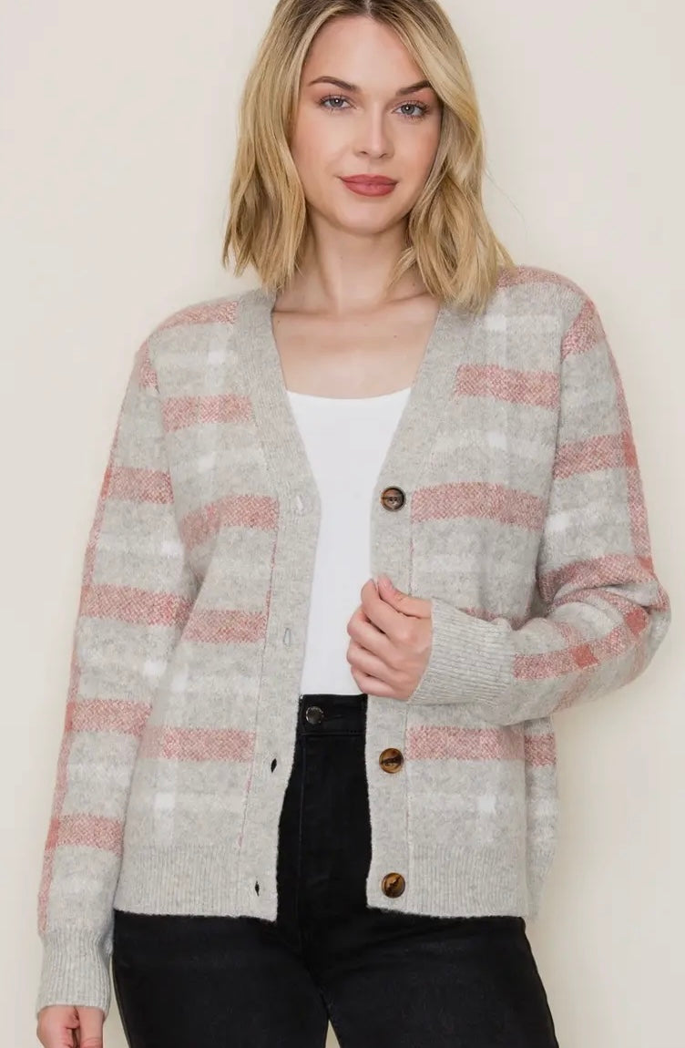Plaid Cardigan Sweater