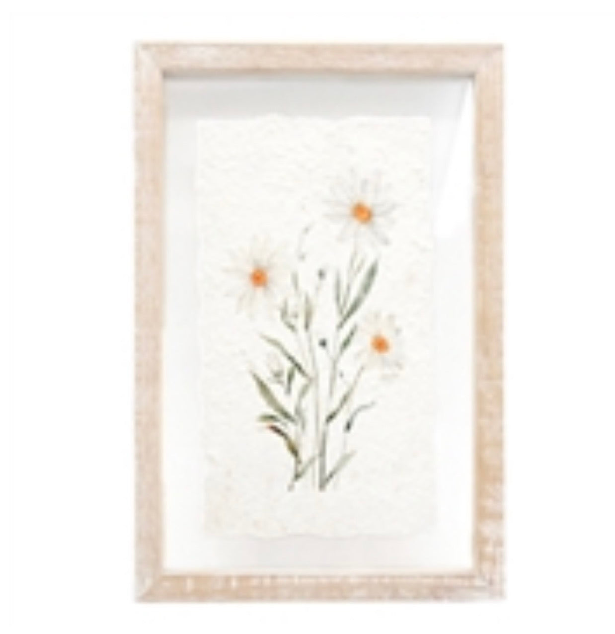 Pressed Flower Framed Fabric Sign Artwork