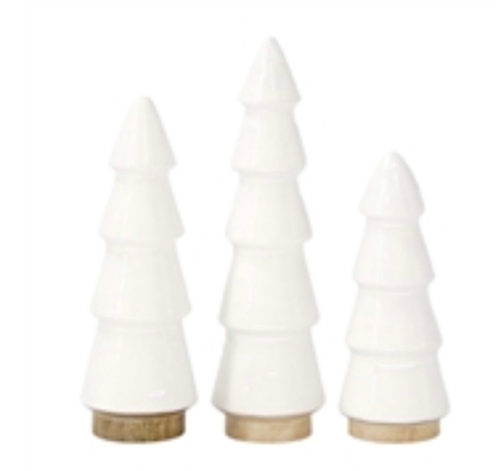 White Wood and Enamel Narrow Trees