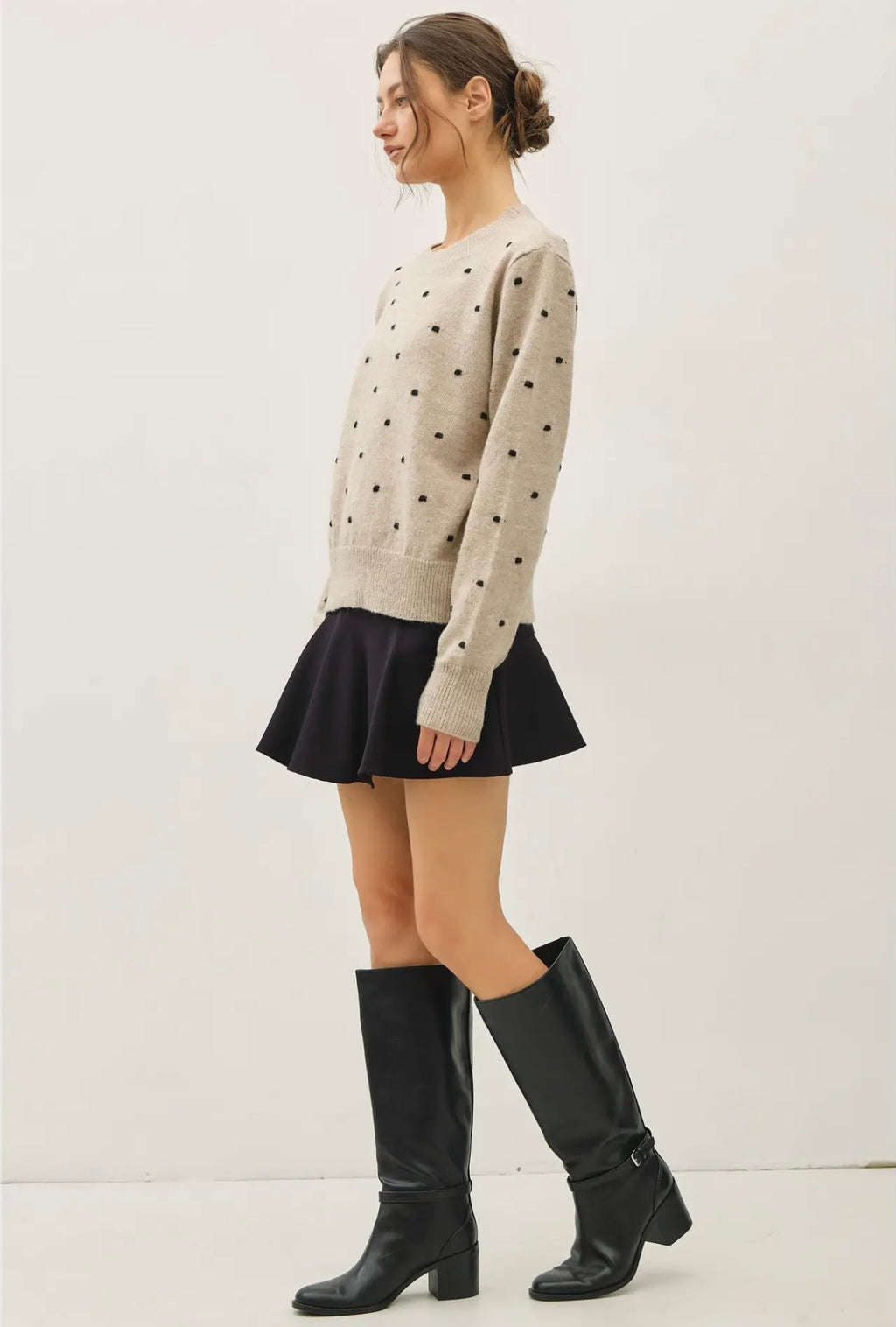 Cozy Dotted Knit Crewneck