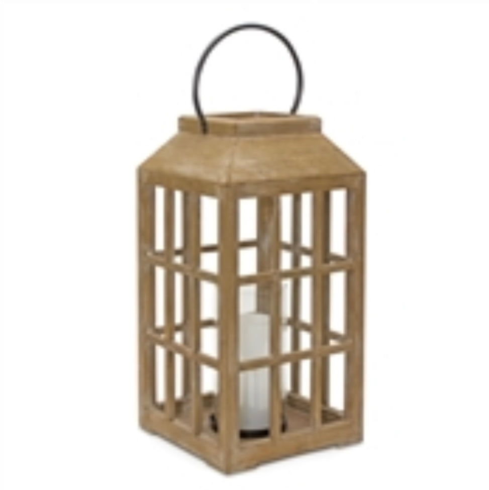 22.5" Wood/Glass Lantern
