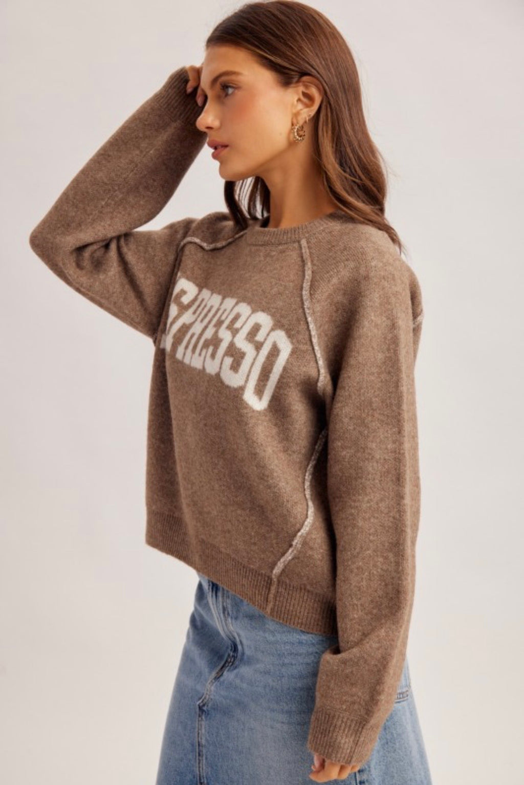 Soft Brushed Espresso Sweater