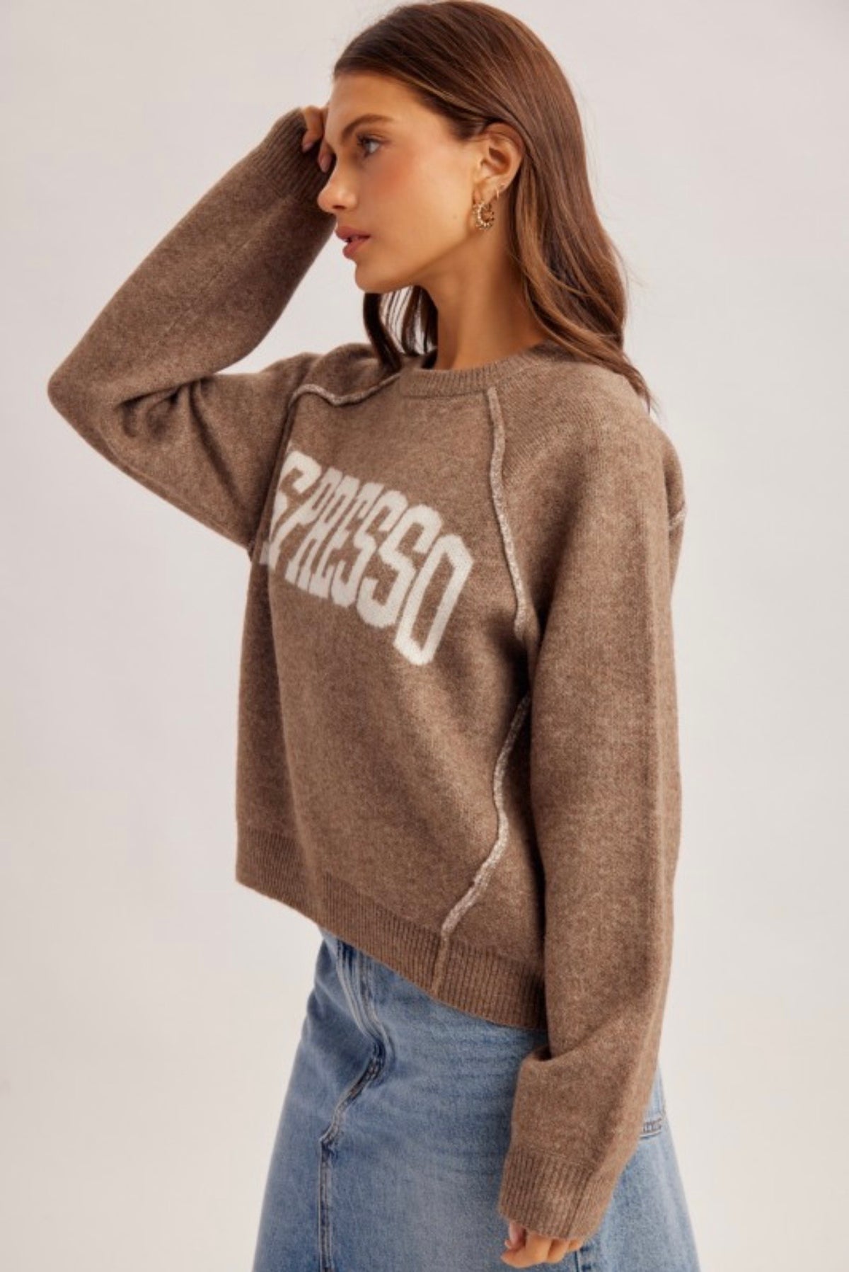 Soft Brushed Espresso Sweater
