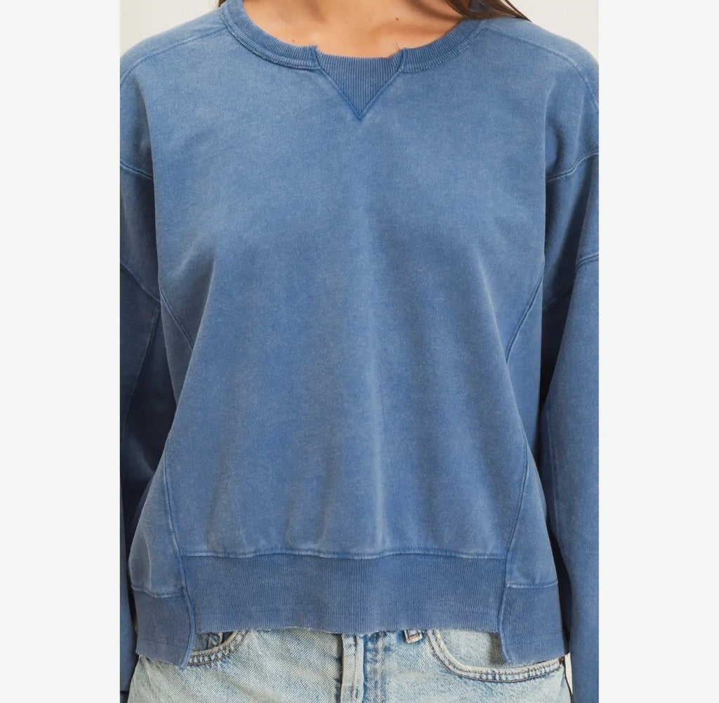 Notched Hem Sweatshirt
