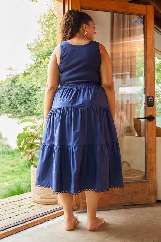 Curvy Sleeveless Knit Tank Poplin Skirt Mixed Media Dress