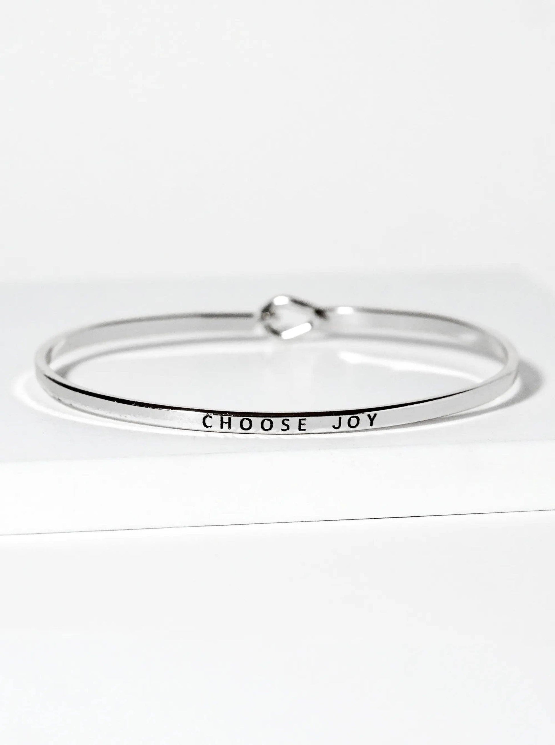 Choose Joy Engraved Inspirational Bangle Bracelet