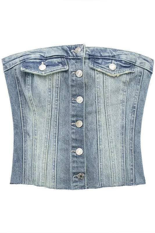 Denim tube top