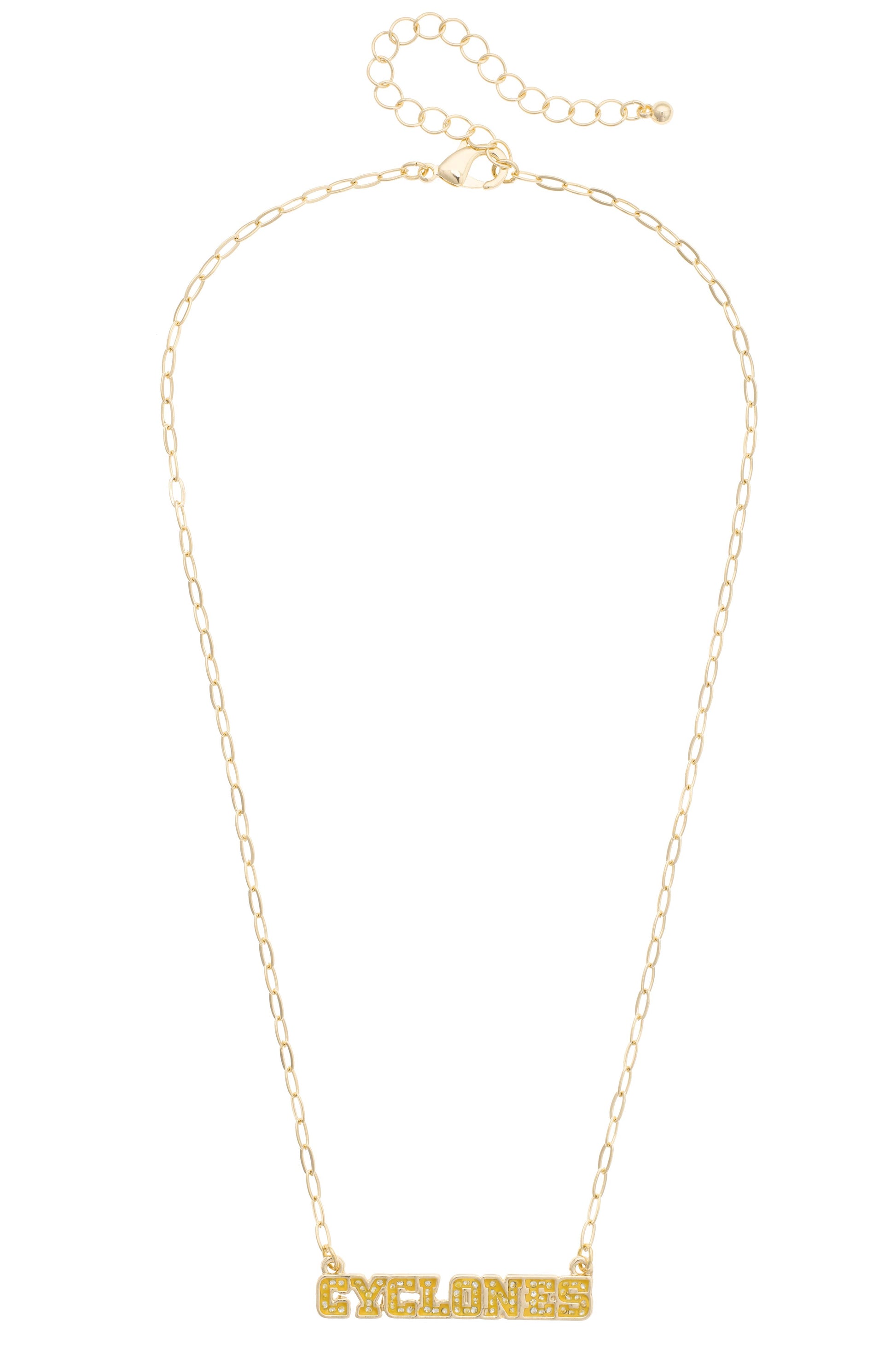 Iowa State Cyclones Pave Outline Necklace