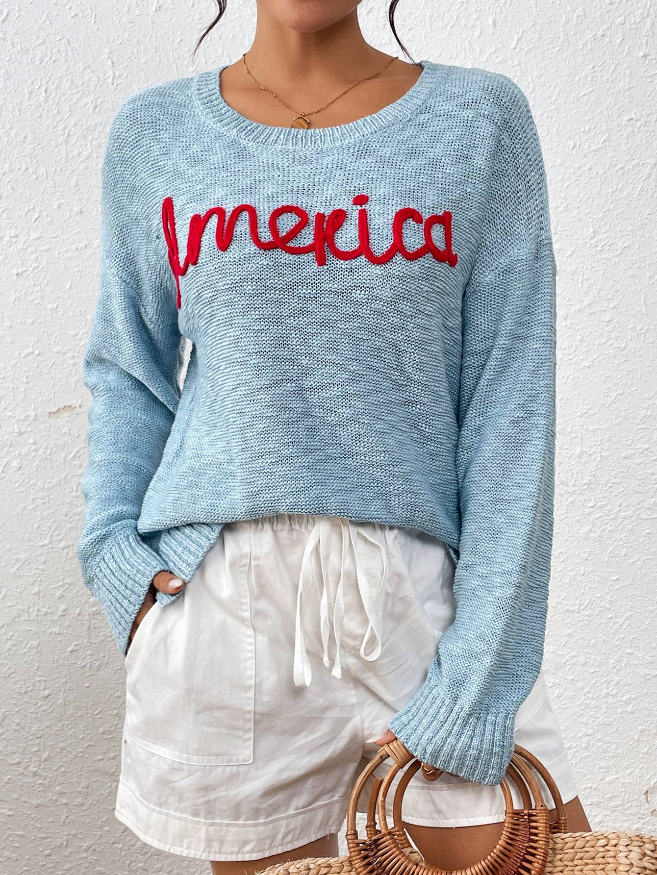 America Crewneck Knit Sweater