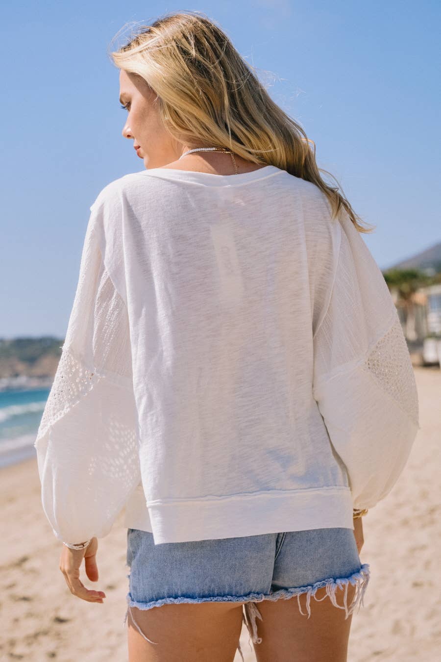 Curvy Slub Jersey Long Sleeve Pullover