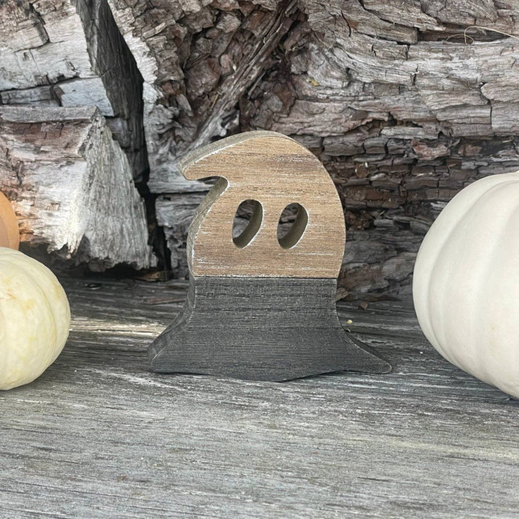 Wood/Black Halloween Plank Ghost