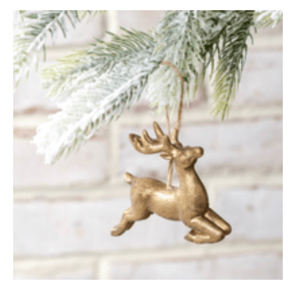 GOLD RESIN DEER ORNAMENT