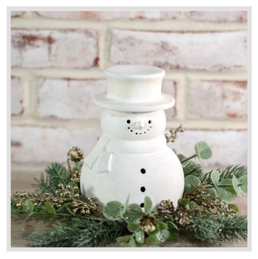 7" White Terracotta Snowman
