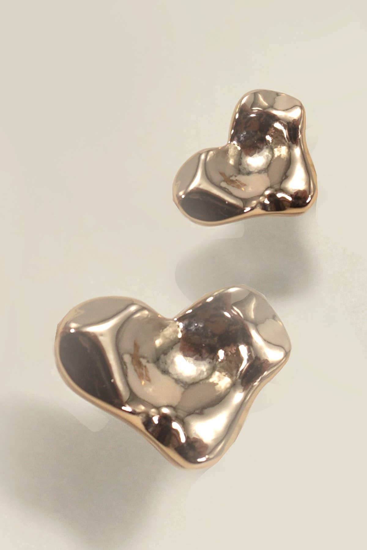 GOLD HEART POST EARRINGS