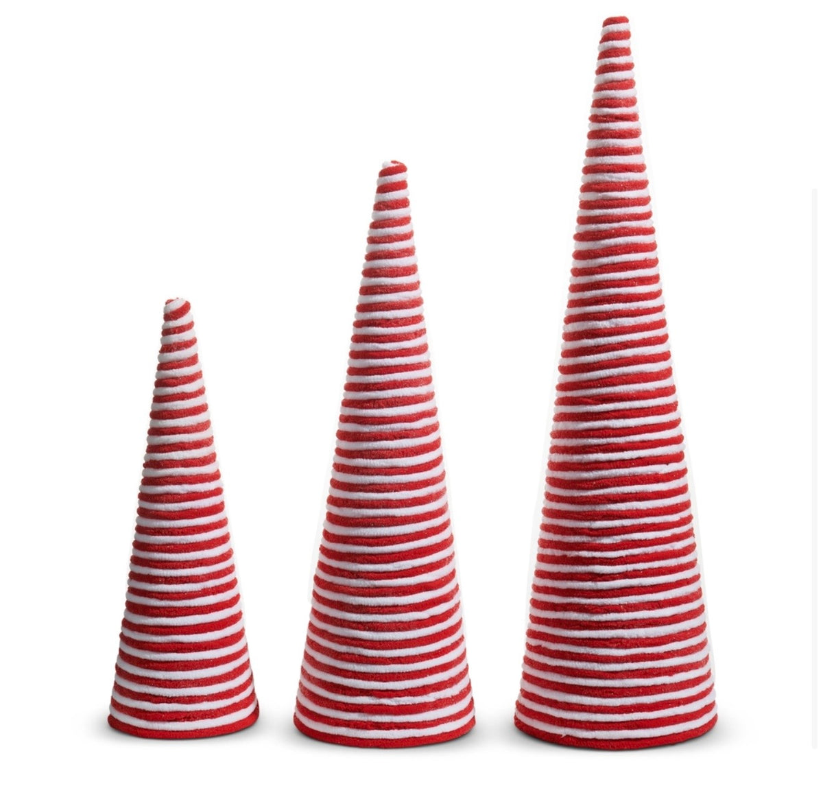 Red & White Yarn Cone Trees
