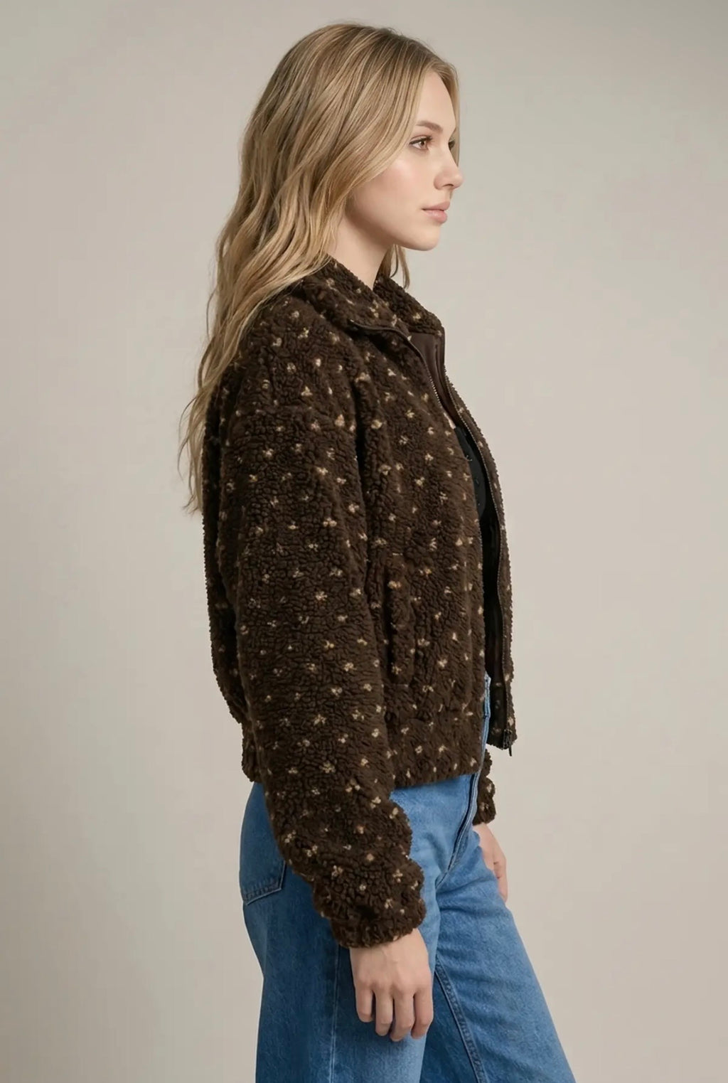 Heart Fleece Zip-up Jacket