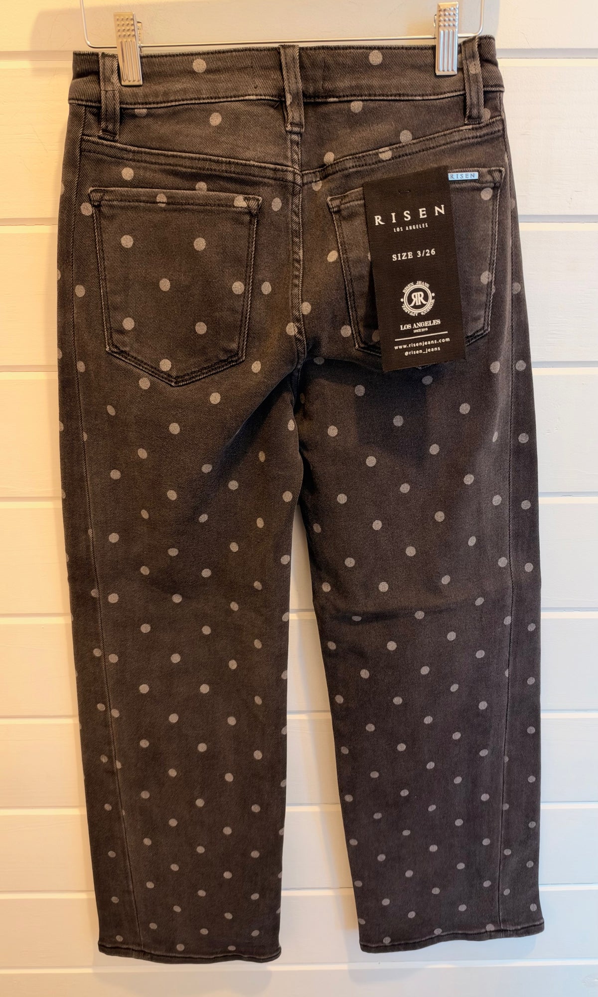 Risen Grey Polka Dot Wide Leg Jeans