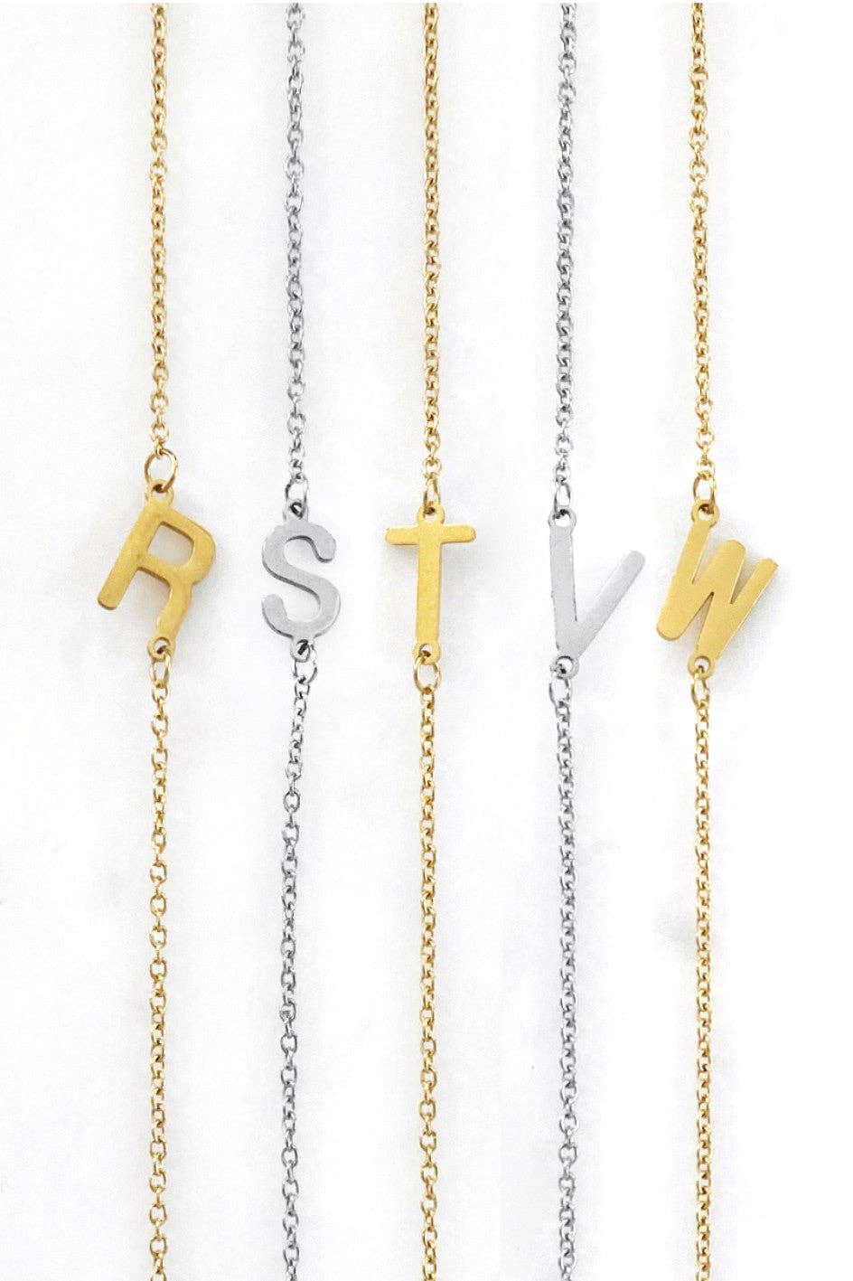 18K Gold Plated Waterproof Stainless Steel Initial Necklace