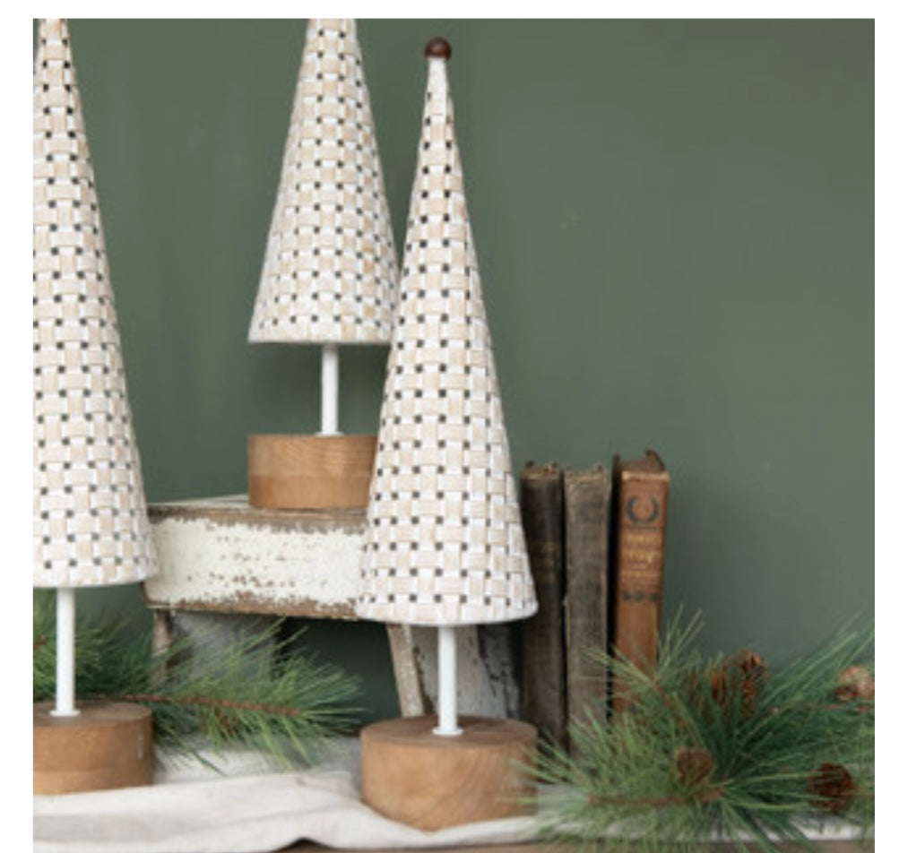 17" Tin Tree w/ Wood Base