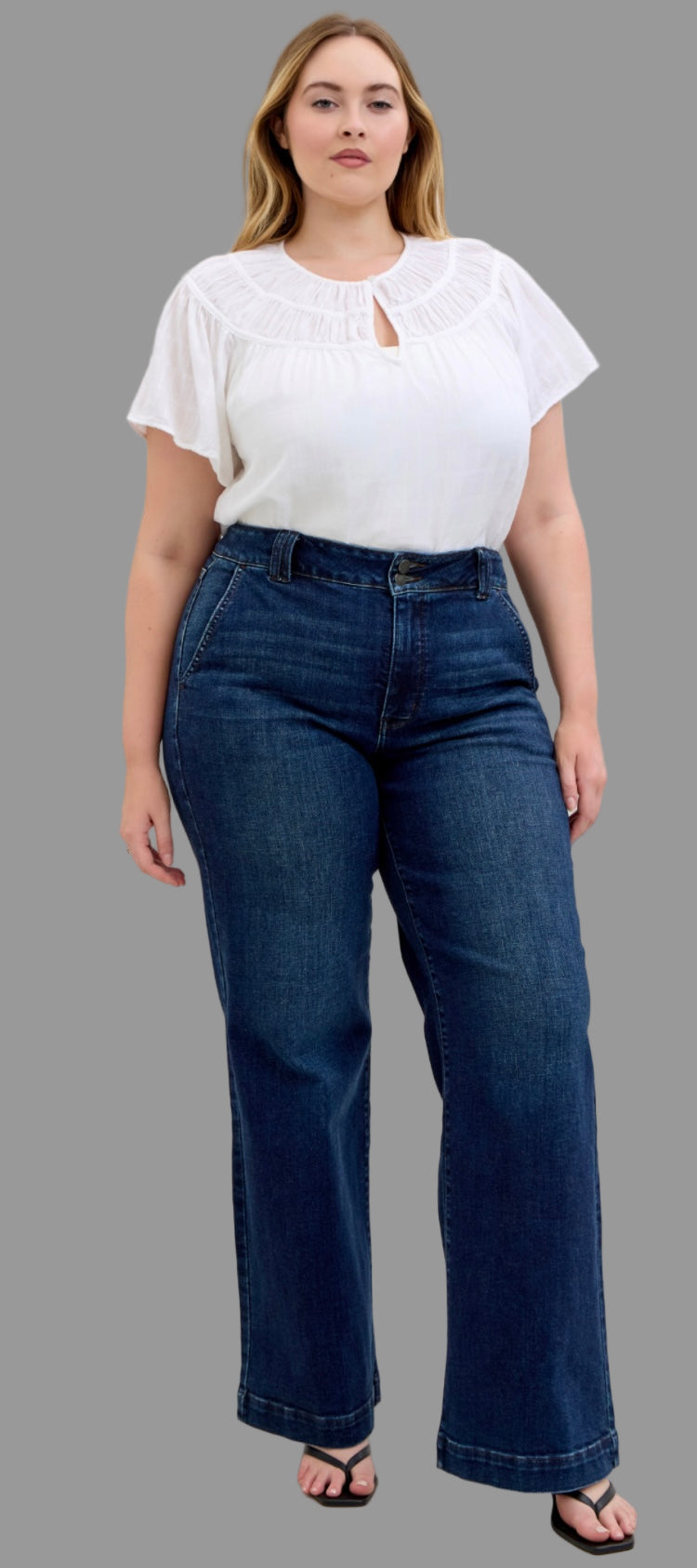 Curvy Judy Blue Dark Trouser Jean