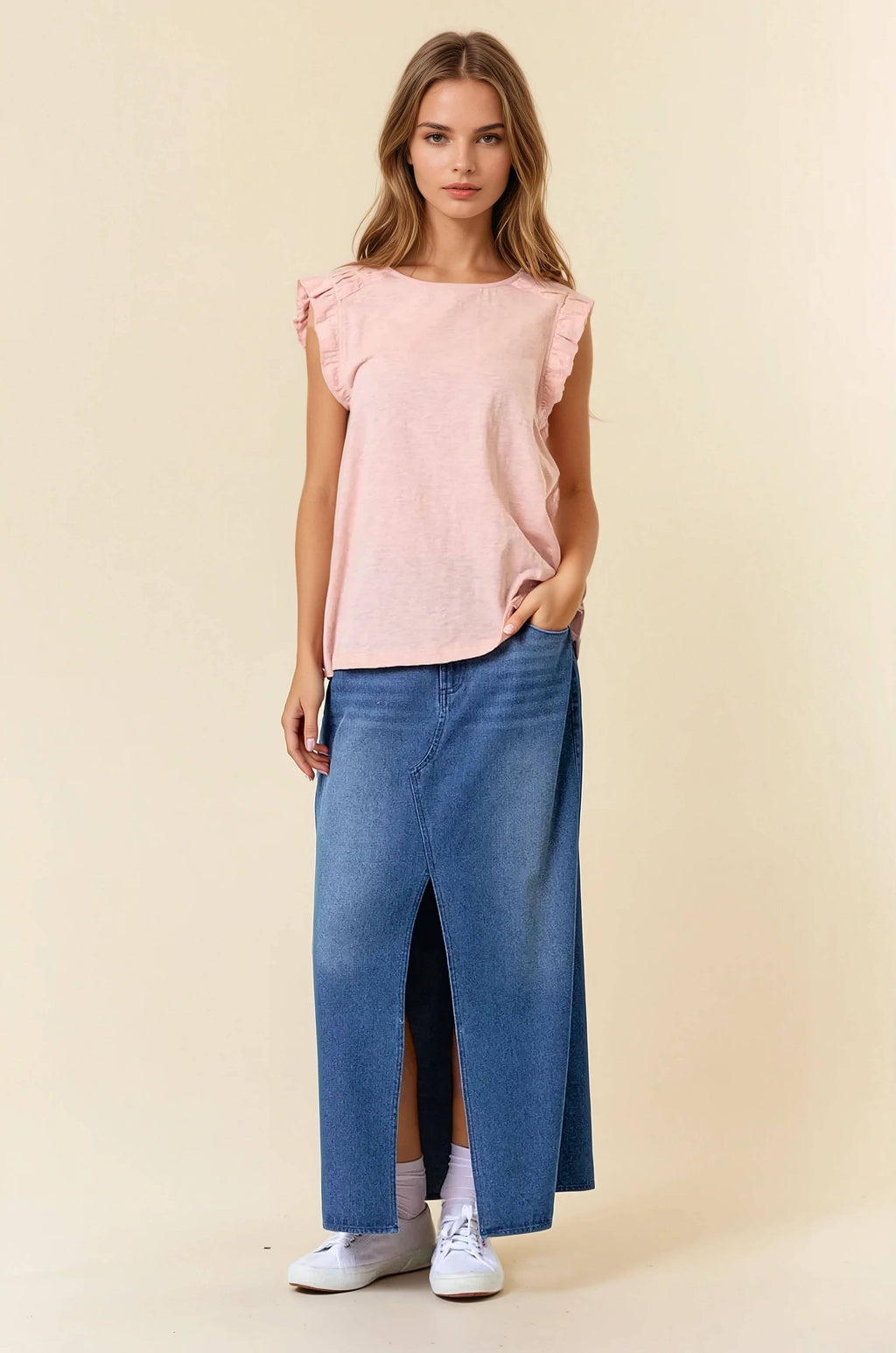 Ruffle Sleeve Blouse