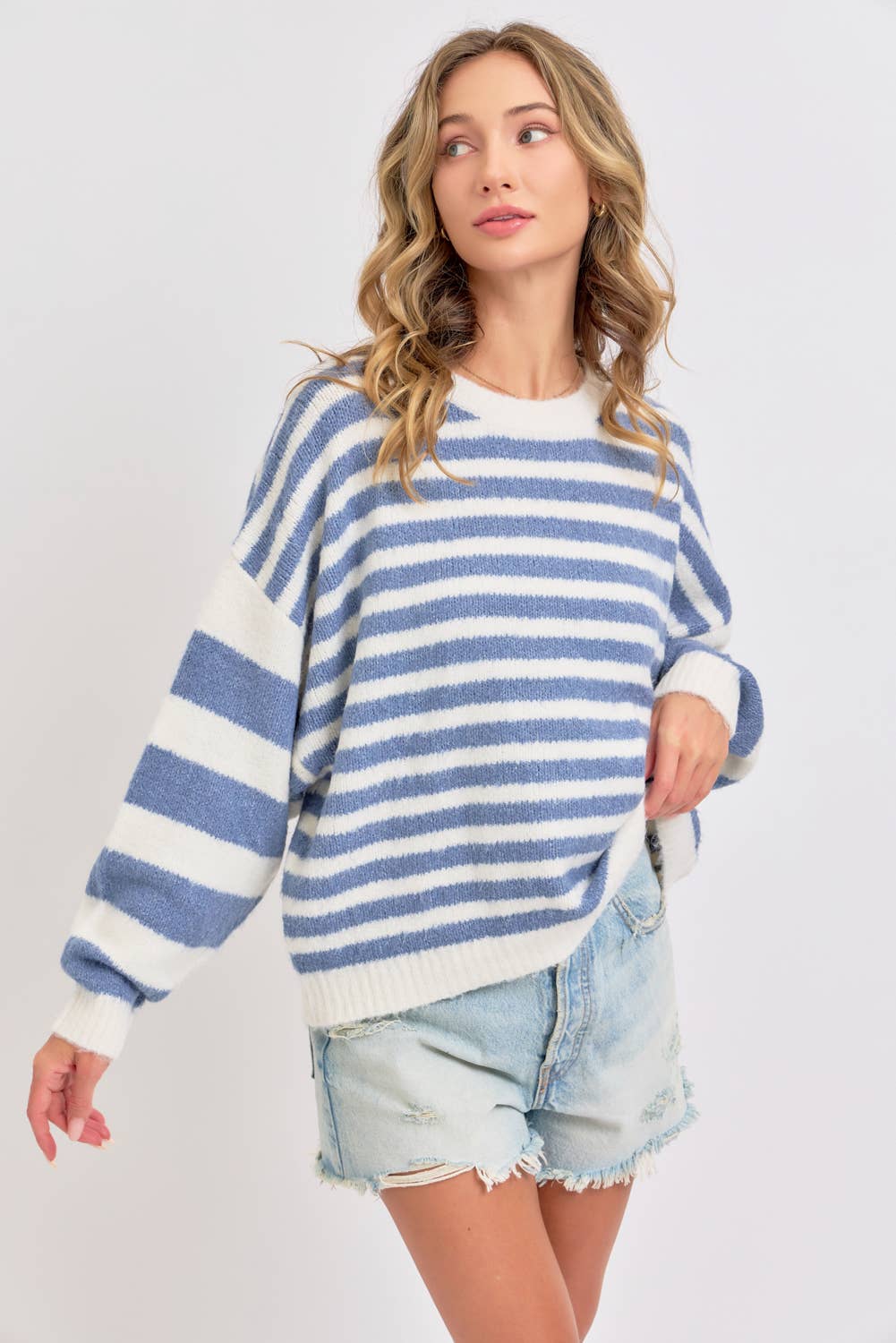 SOFT COZY EVERYDAY STRIPED KNIT SWEATER
