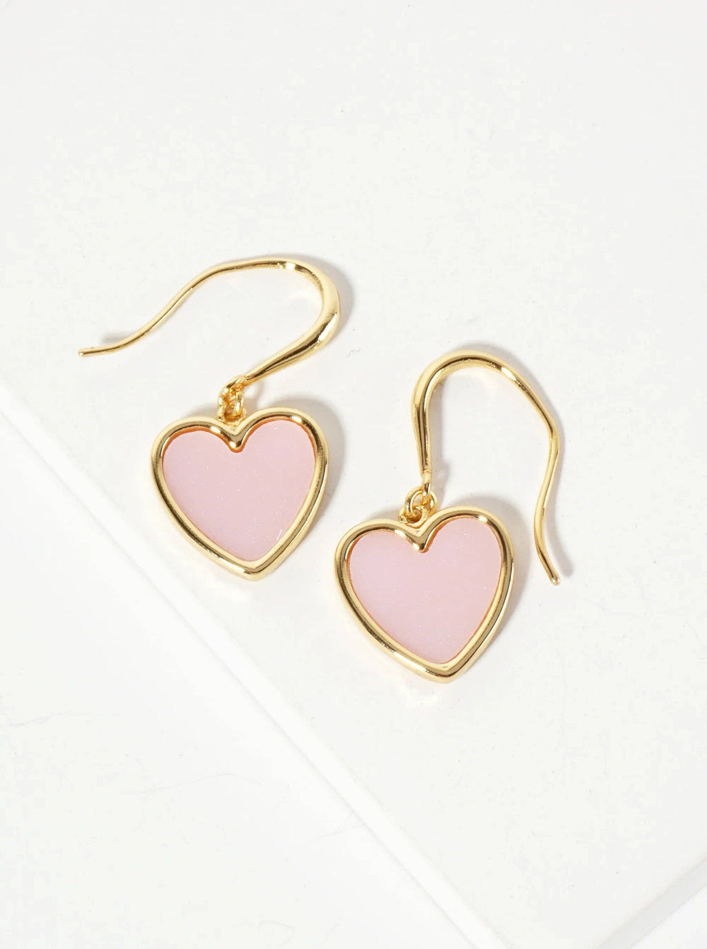 18K-Gold-Dipped 11Mm Heart Drop Dangle Earrings