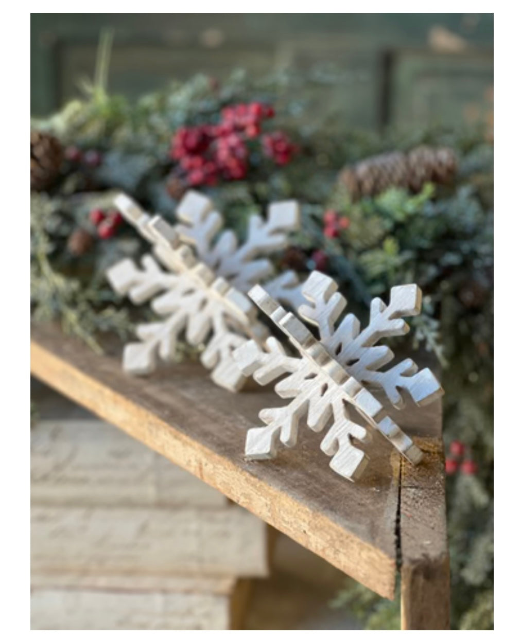 Wooden 3D Snow Flakes