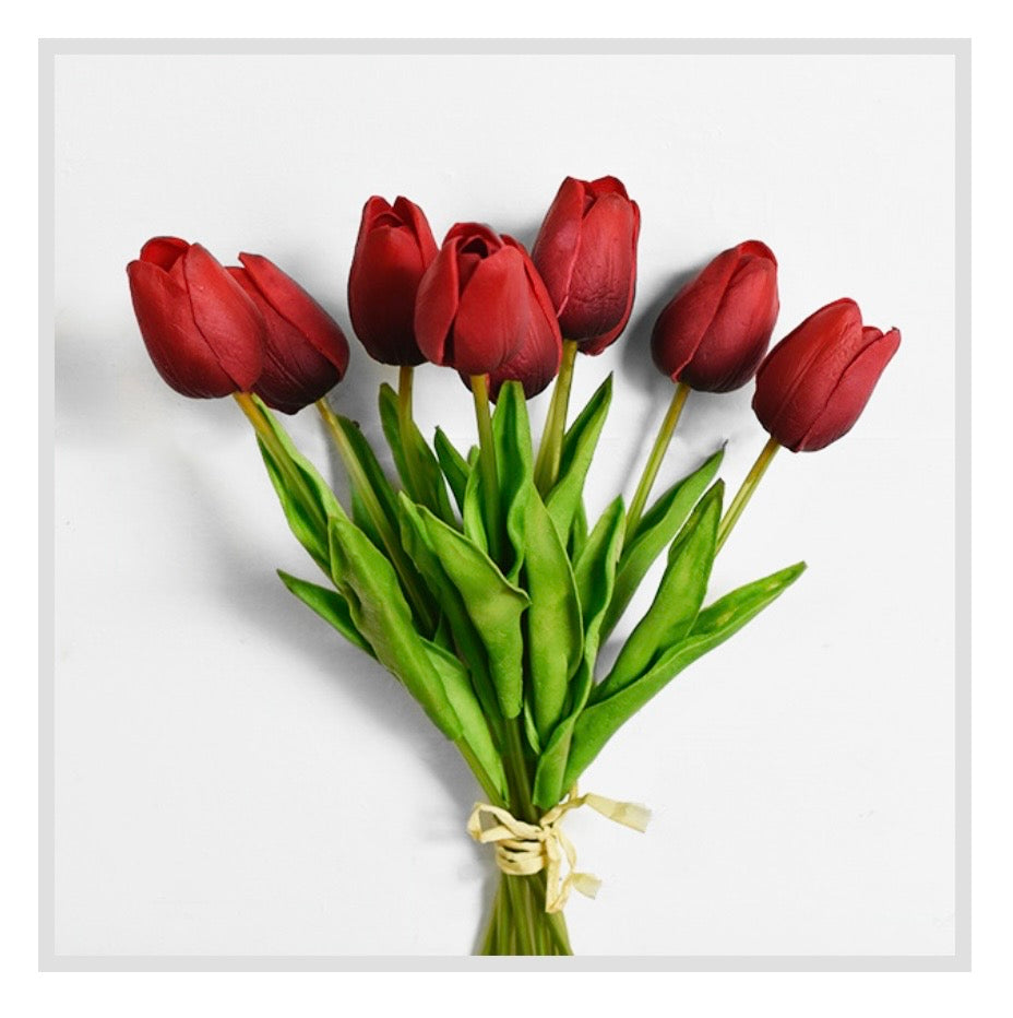 9 Red Tulip Bunch