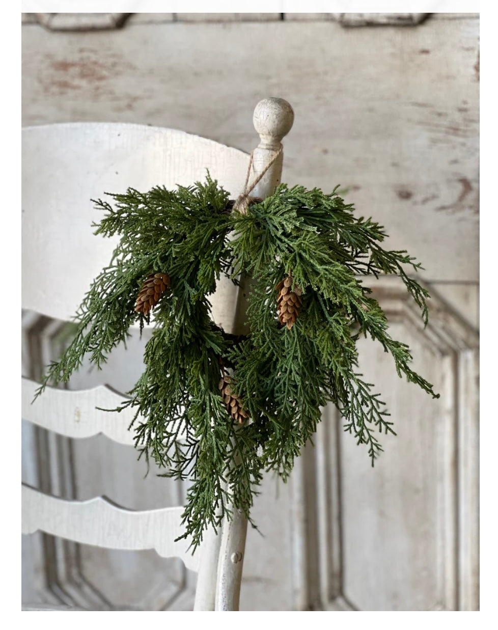 14" Mini Hanging Cedar Wreath