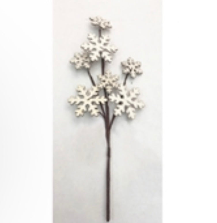 Wooden Snowflake Pick