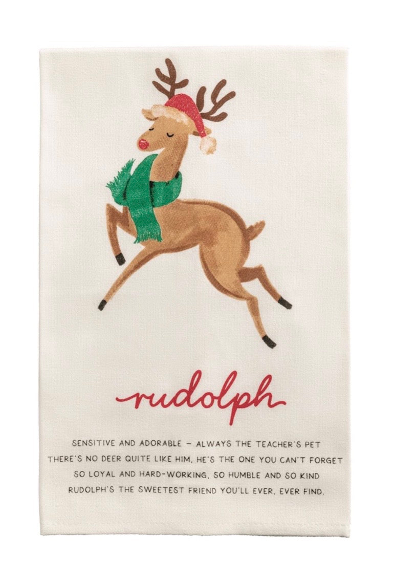 Reindeer Poem Tea Towel
