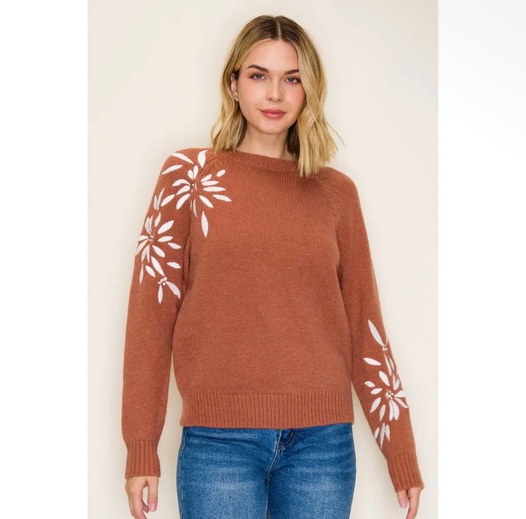 Floral Embroidered Sweater