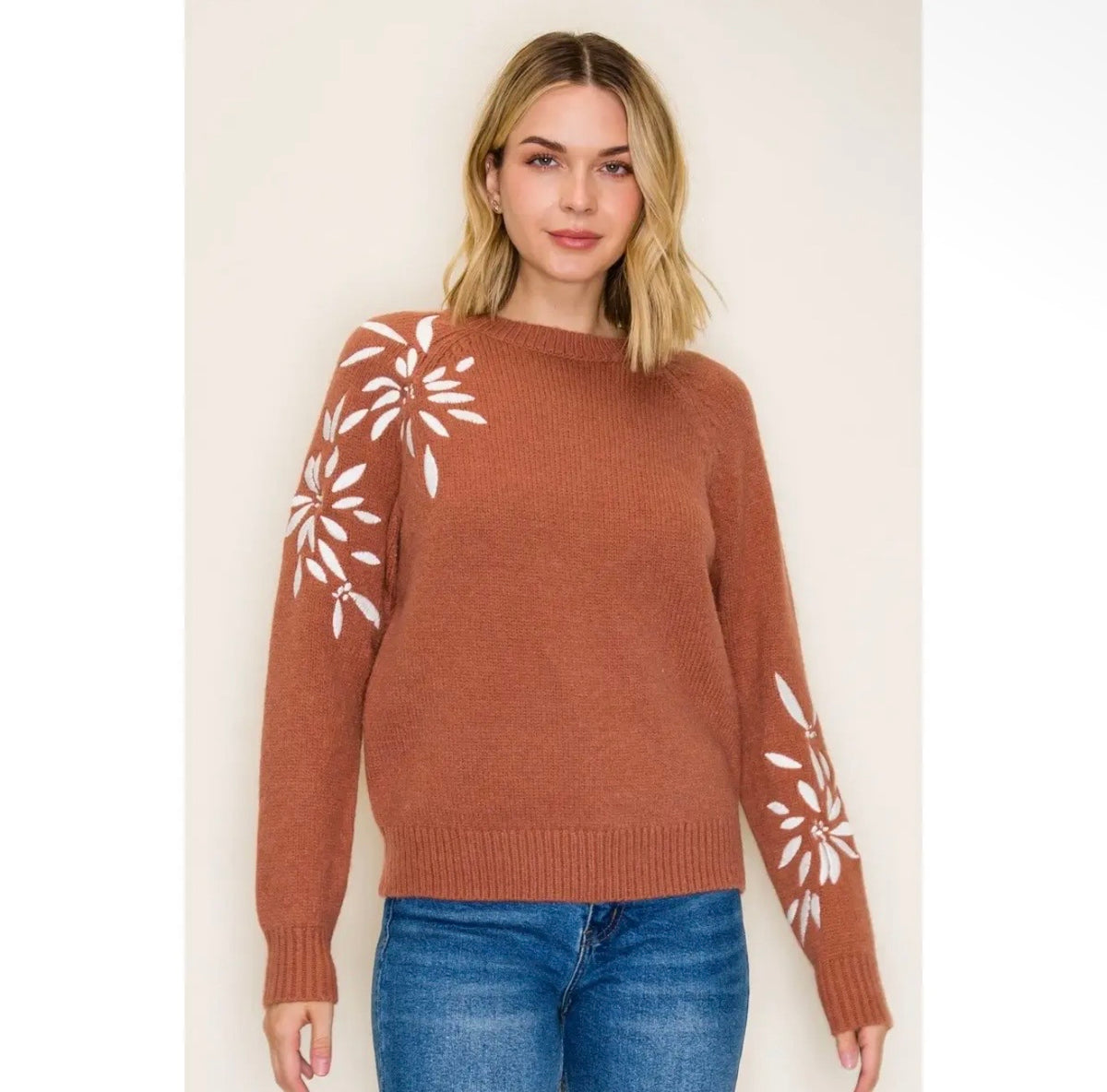Floral Embroidered Sweater