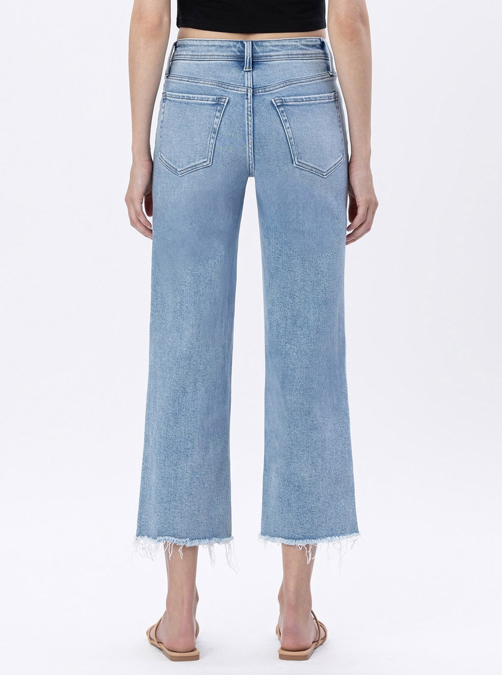 Vervet High Rise Crop Slim Wide Leg Jeans