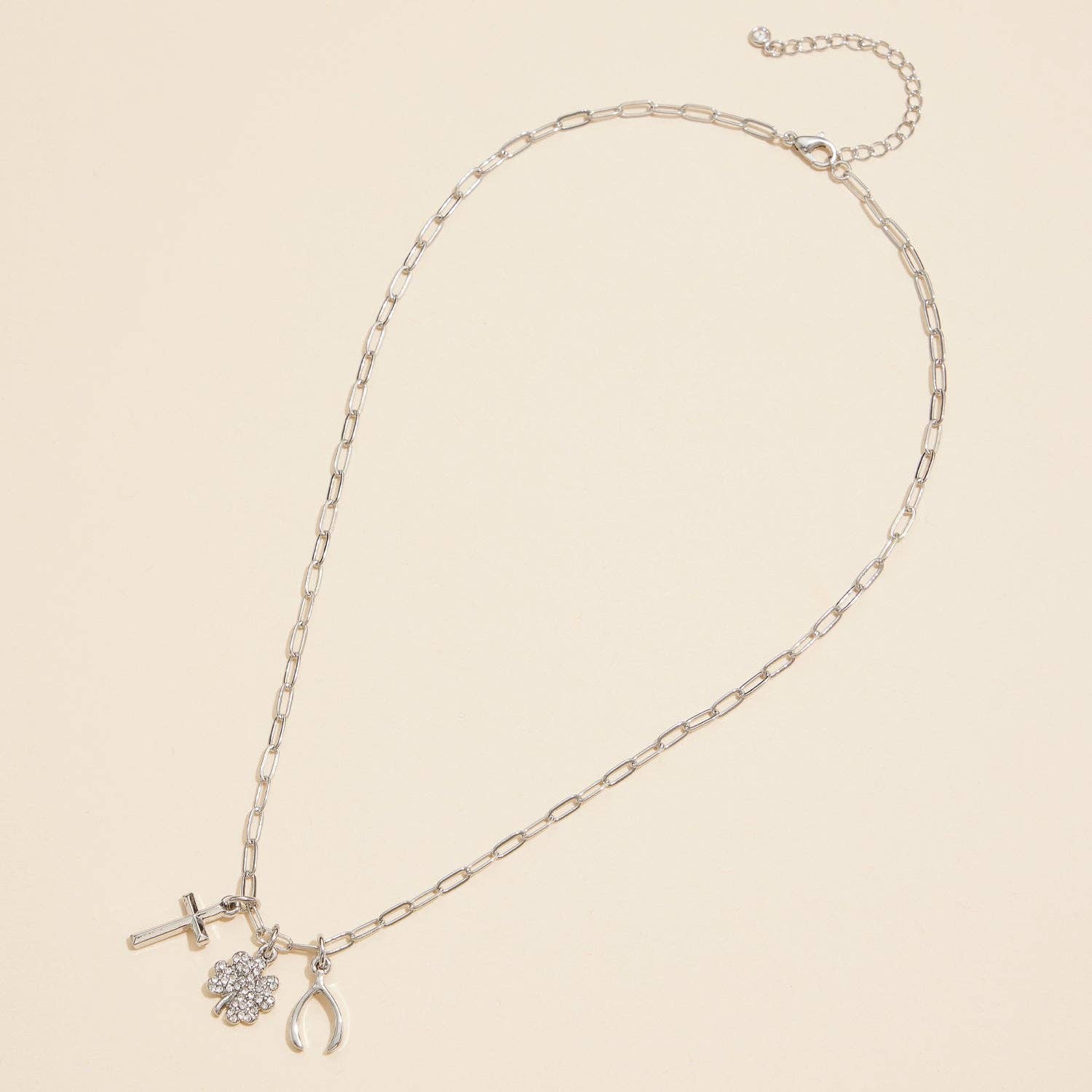 Gold Dipped Necklace with 3 Symbolic Charms