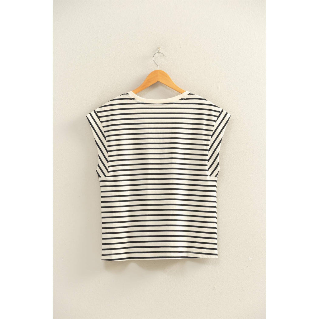 Striped Cap Sleeve Relaxed Everyday Tee