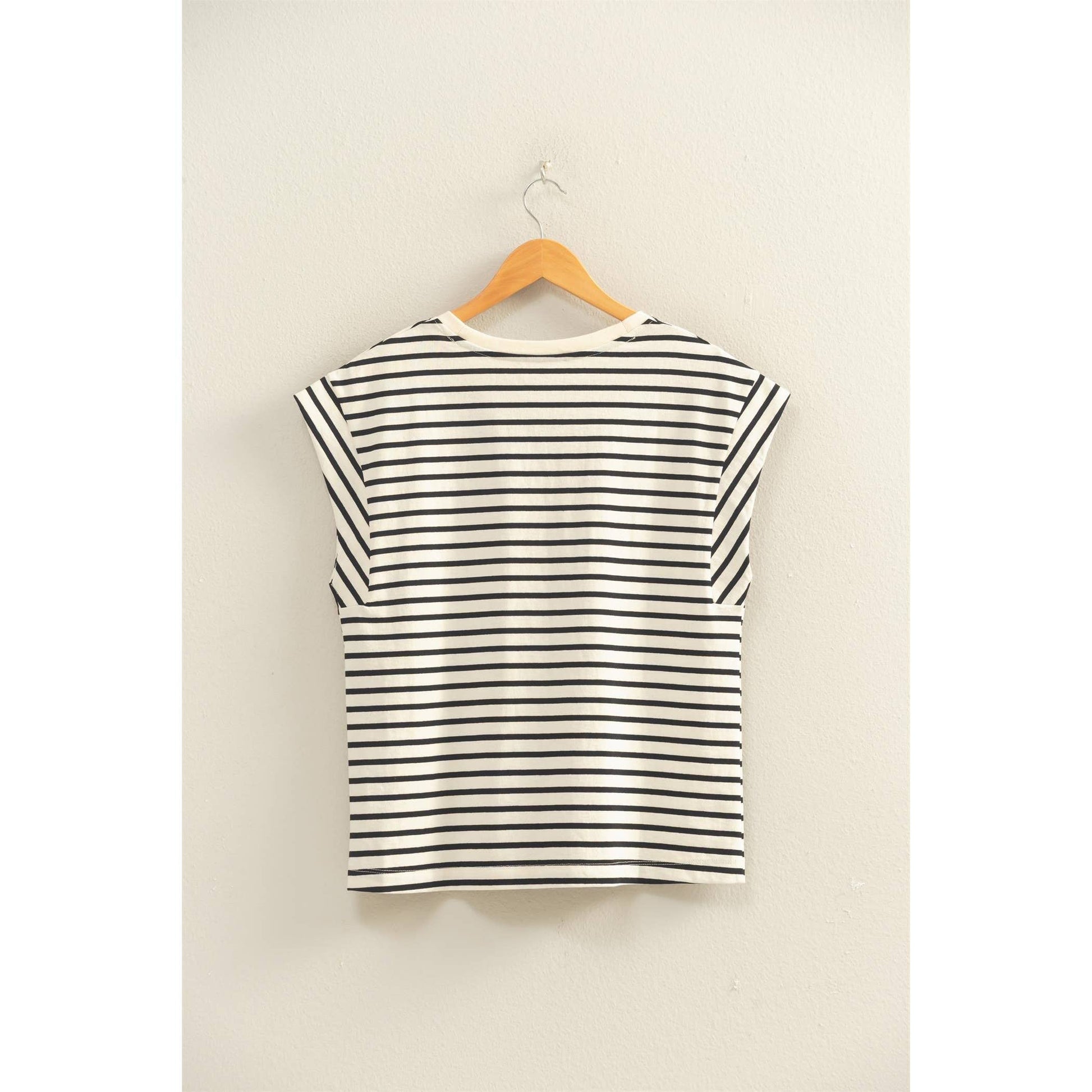 Striped Cap Sleeve Relaxed Everyday Tee