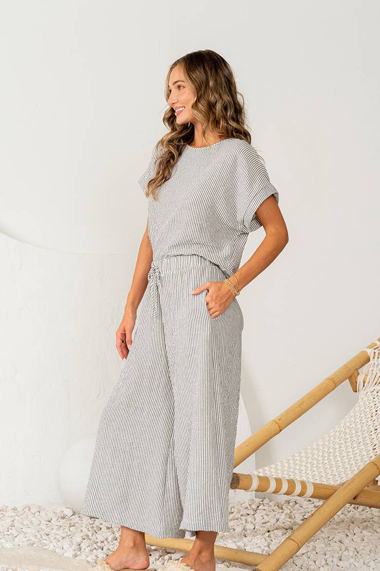 Short Sleeves Striped Top