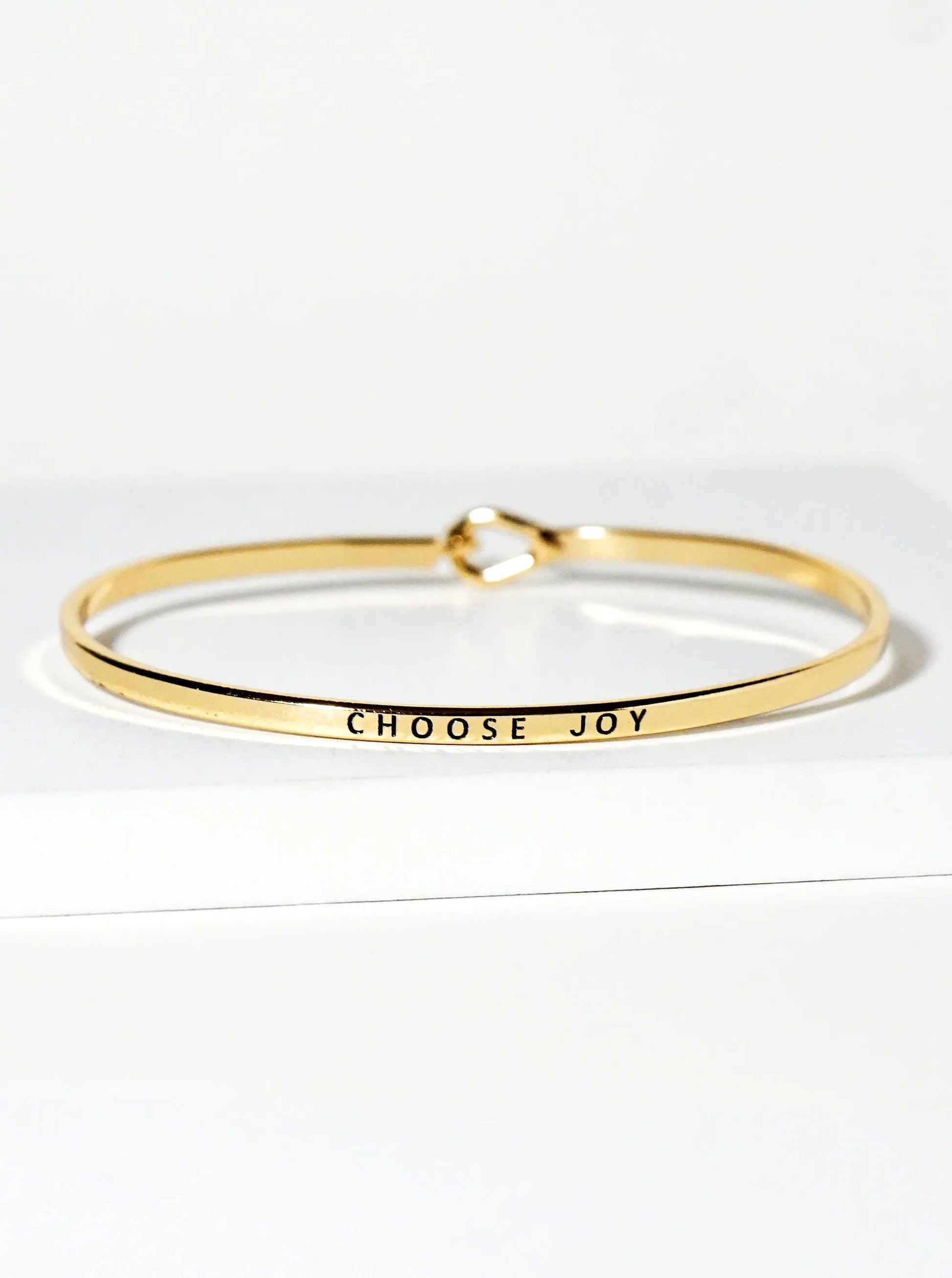Choose Joy Engraved Inspirational Bangle Bracelet