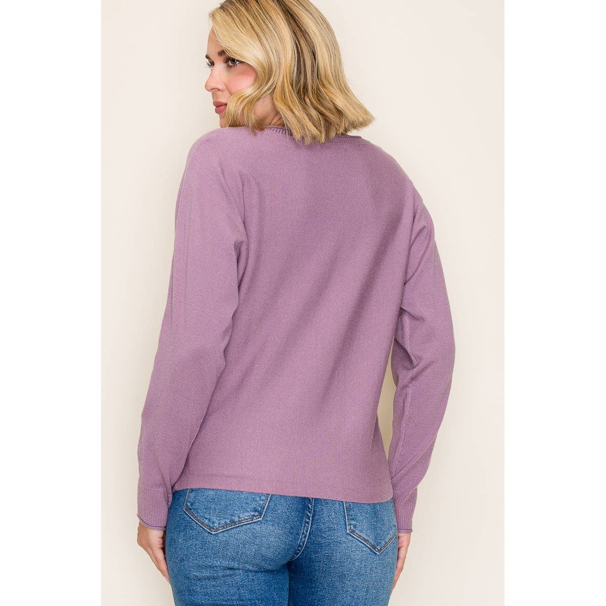 DOLMAN SLEEVE SOLID SWEATER