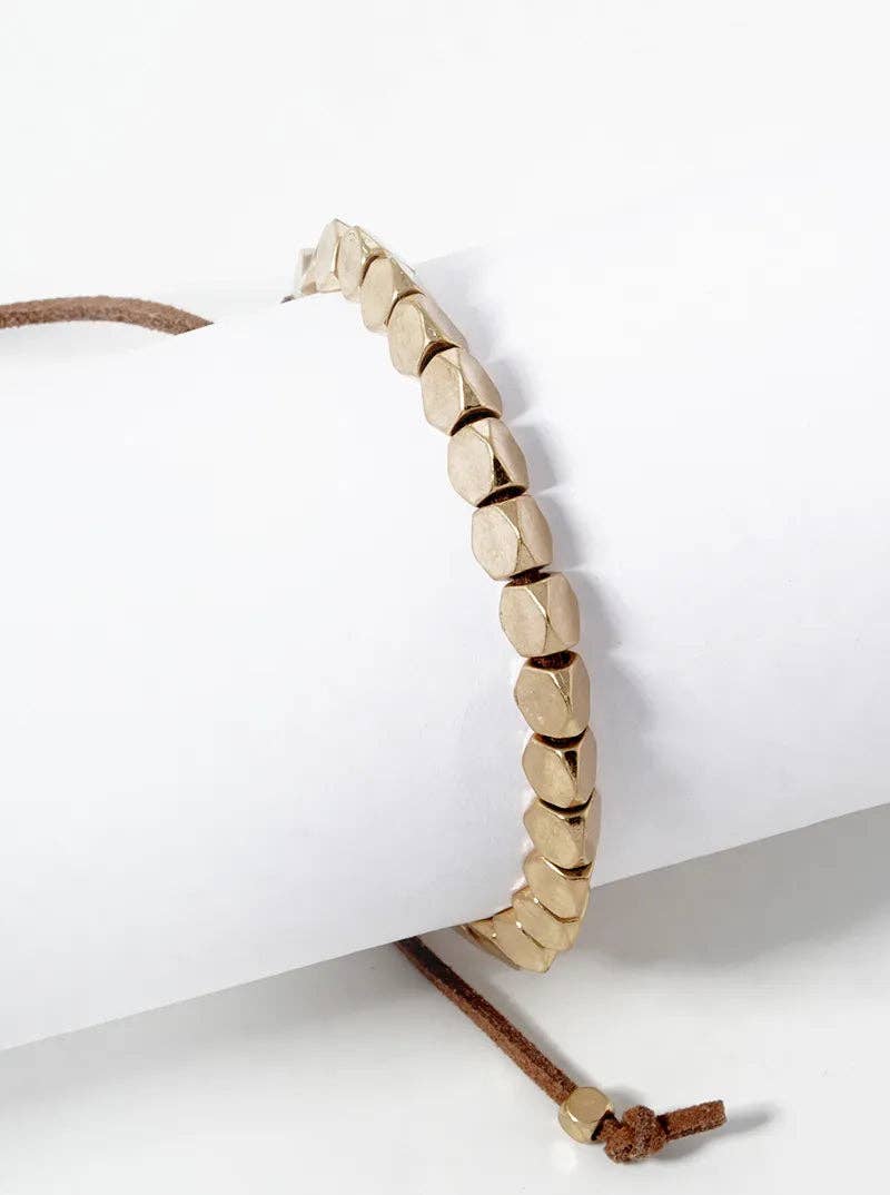 Alloy Metal Pull Tie Suede Adjustable Up To 8 Inch Bracelet