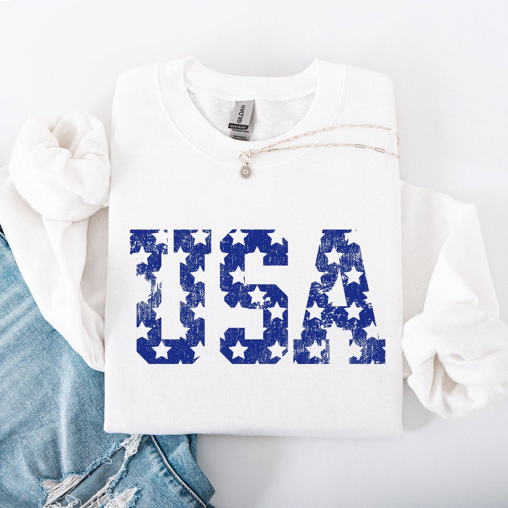 Curvy Starry USA Sweatshirt