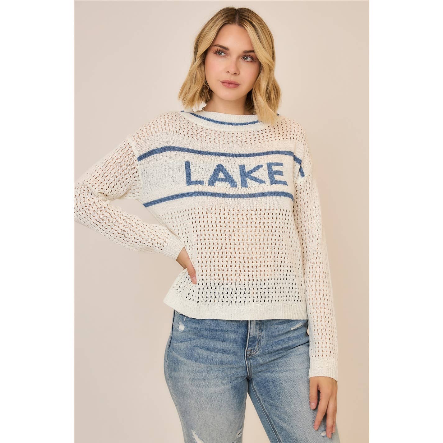 Open Light Knit LAKE Pullover Sweater