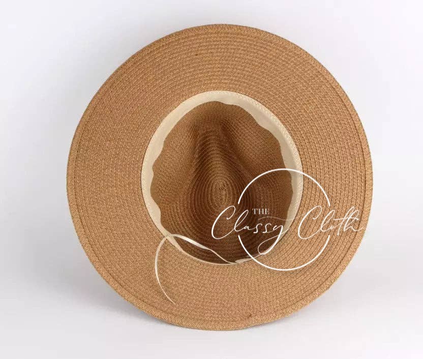 Panama Straw Beach Hat - Light Tan