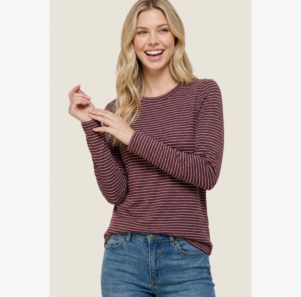 Crewneck Striped Jersey Top