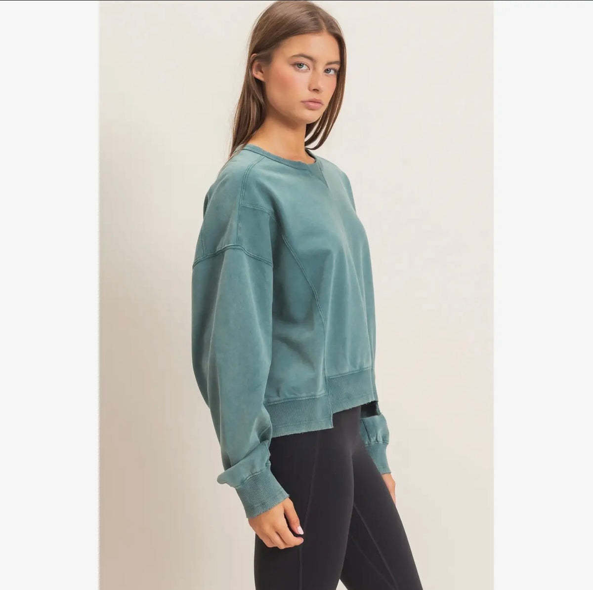 Notched Hem Sweatshirt