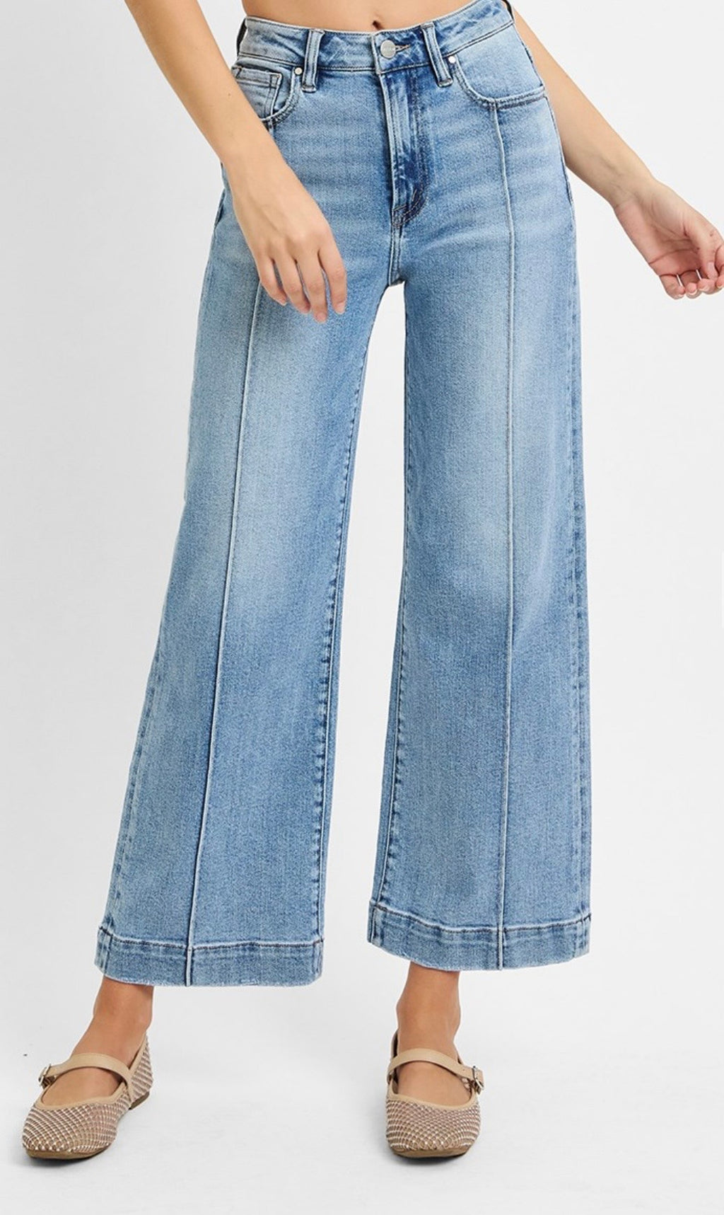 Risen HR Crop Pintuck Jean